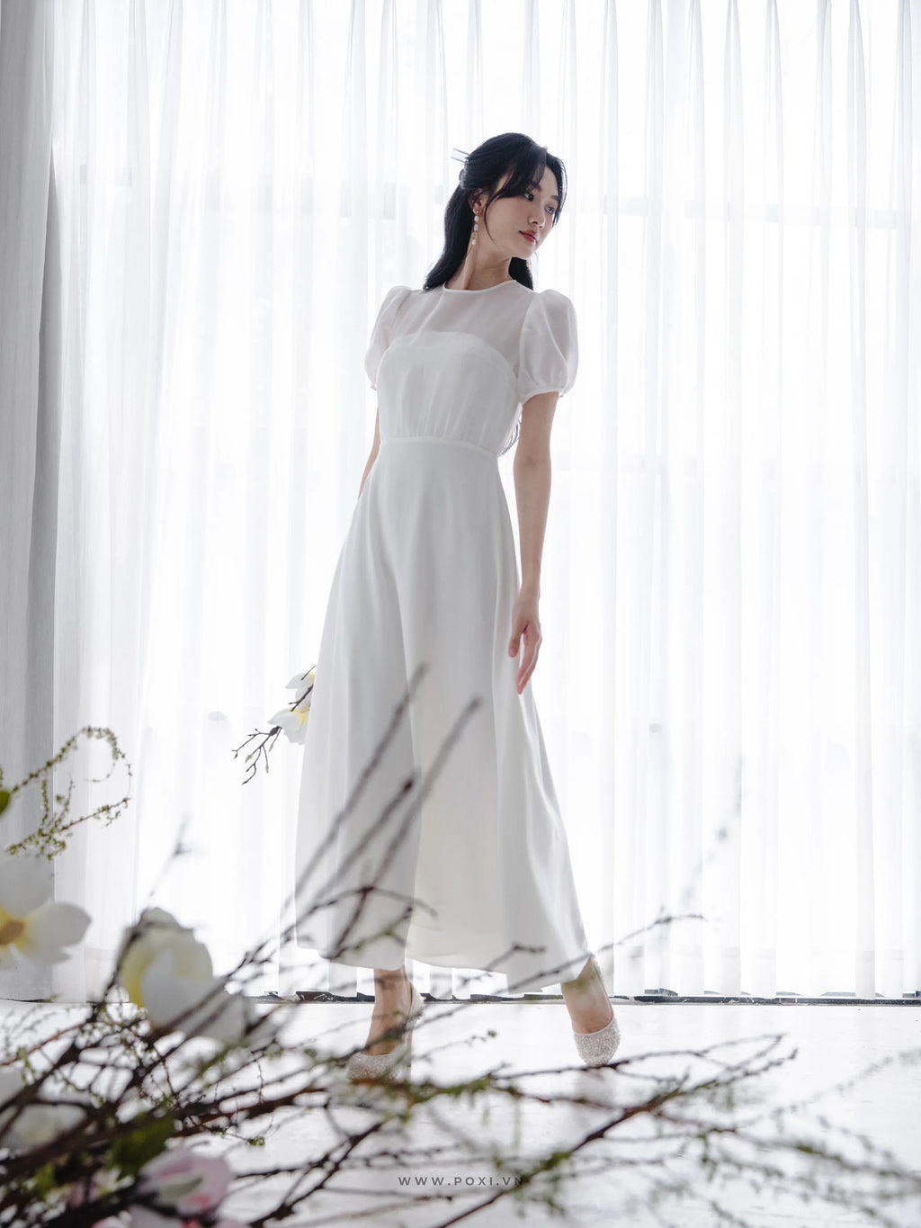 Đầm cổ tròn thân trong cúp ngực, váy Aline xòe nhẹ - D1962 Regular