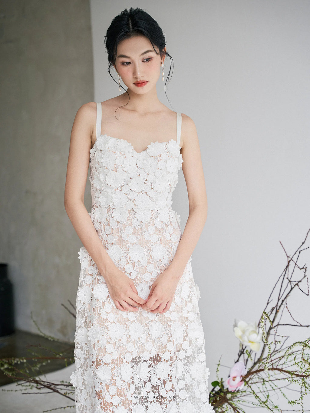 Đầm cúp ngực 2 dây dáng váy A line xòe - F11
